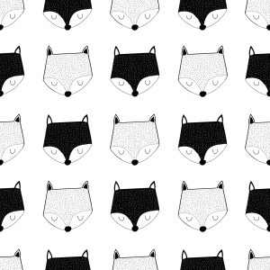 Papier Peint Renards Noirs Et Blancs – Image 1