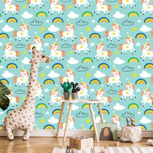 Papier Peint Pour Les Enfants - Licornes Endormies - Style Scandinave – Image 5