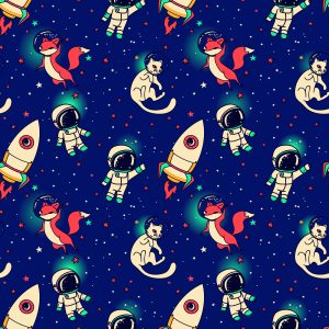 Papier Peint Renards Et Chats De L'espace – Image 1