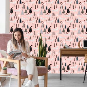 Papier Peint Renards Minimalistes Dans La Forêt – Image 7