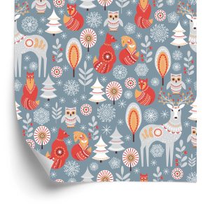 Papier Peint Forêt D'hiver Et Animaux – Image 2