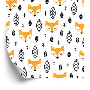 Papier Peint Renards Avec Des Feuilles – Image 2