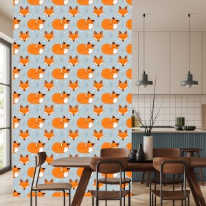 Papier Peint Renards Endormis Avec Des Plantes – Image 4