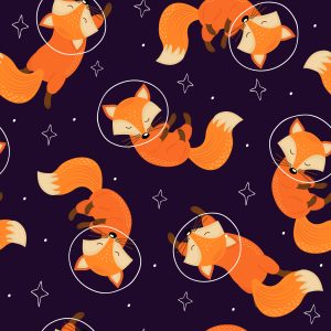 Papier Peint Renards Astronautes – Image 1