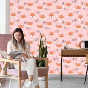 Papier Peint Renards Heureux Avec Des Plantes – Image 7