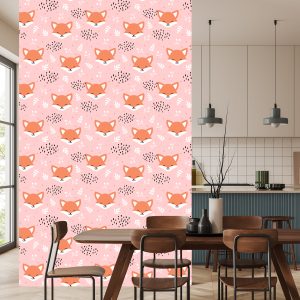 Papier Peint Renards Heureux Avec Des Plantes – Image 4