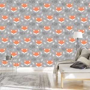 Papier Peint Renards Heureux Dans La Forêt – Image 3