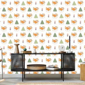 Papier Peint Renards Avec Des Fleurs – Image 5