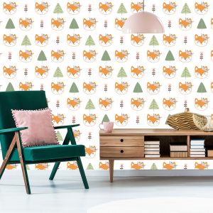 Papier Peint Renards Avec Des Fleurs – Image 6