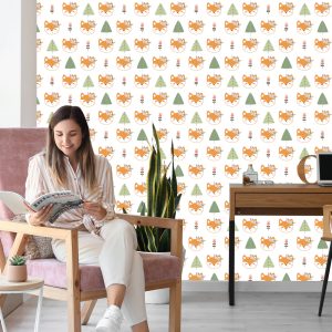 Papier Peint Renards Avec Des Fleurs – Image 7