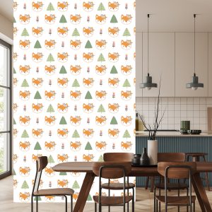 Papier Peint Renards Avec Des Fleurs – Image 4