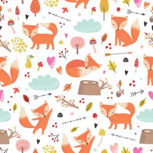 Papier Peint Adorables Renards Dans La Forêt – Image 1