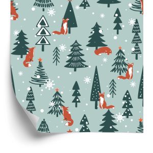 Papier Peint Renards Endormis Dans La Forêt D'hiver – Image 2