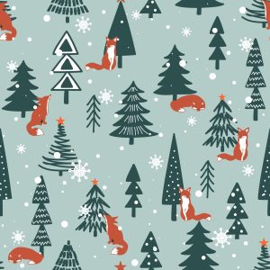 Papier Peint Renards Endormis Dans La Forêt D'hiver – Image 1
