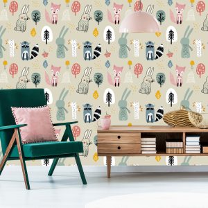 Papier Peint Pour La Chambre Des Enfants Animaux De La Forêt – Image 6