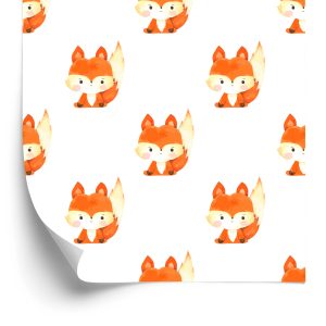 Papier Peint Beaux Renards Aquarelles – Image 2