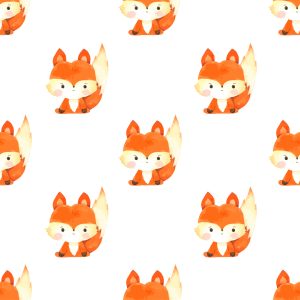 Papier Peint Beaux Renards Aquarelles – Image 1