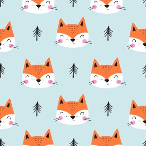 Papier Peint Renards Souriants Parmi Les Arbres – Image 1
