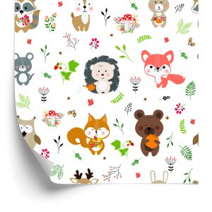 Papier Peint Animaux De La Forêt Heureux – Image 2