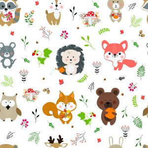 Papier Peint Animaux De La Forêt Heureux – Image 1