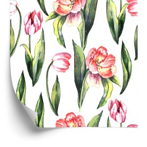 Papier Peint Tulipes En Fleurs Peintes – Image 2