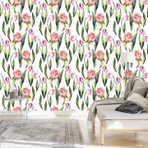 Papier Peint Tulipes En Fleurs Peintes – Image 3
