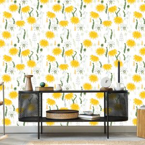 Papier Peint Fleurs De Pissenlit Avec Des Plantes De Champ – Image 5