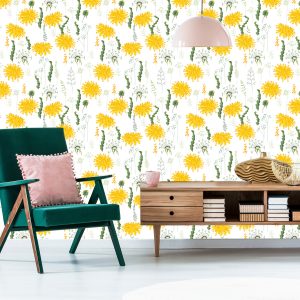 Papier Peint Fleurs De Pissenlit Avec Des Plantes De Champ – Image 6