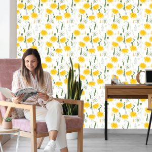 Papier Peint Fleurs De Pissenlit Avec Des Plantes De Champ – Image 7