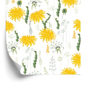 Papier Peint Fleurs De Pissenlit Avec Des Plantes De Champ – Image 2