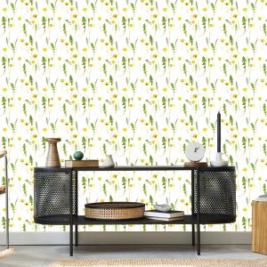Papier Peint Fleurs De Pissenlit Avec Des Feuilles – Image 5