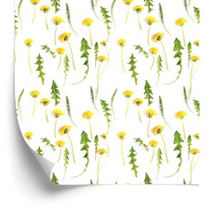 Papier Peint Fleurs De Pissenlit Avec Des Feuilles – Image 2