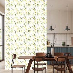 Papier Peint Fleurs De Pissenlit Avec Des Feuilles – Image 4