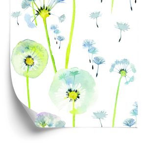Papier Peint Pissenlits Colorés Peints À L'aquarelle – Image 2