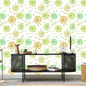 Papier Peint Pissenlits Vert-Jaune – Image 5
