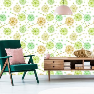 Papier Peint Pissenlits Vert-Jaune – Image 6