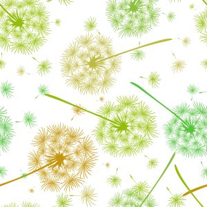Papier Peint Pissenlits Vert-Jaune – Image 1