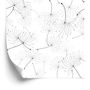 Papier Peint Graines De Pissenlit Noir Et Blanc Pour Chambre – Image 2