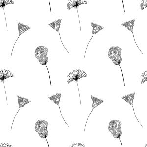 Papier Peint Fleurs Abstraites Et Pissenlits – Image 1