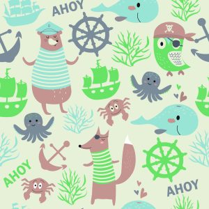 Papier Peint Animaux Pirates – Image 1
