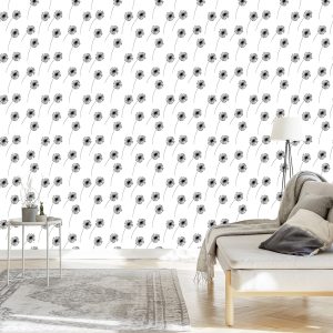 Papier Peint Pissenlits Dessinés Minimalistes – Image 3