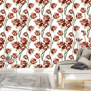 Papier Peint Tulipes Rouges Et Blanches – Image 3