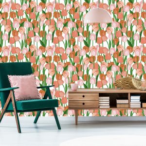 Papier Peint Tulipes De Printemps Dans Un Style Vintage – Image 6