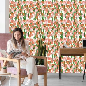 Papier Peint Tulipes De Printemps Dans Un Style Vintage – Image 7