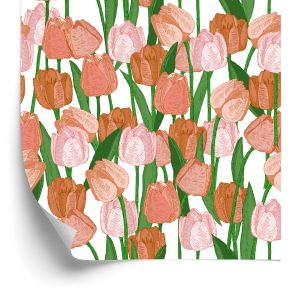 Papier Peint Tulipes De Printemps Dans Un Style Vintage – Image 2