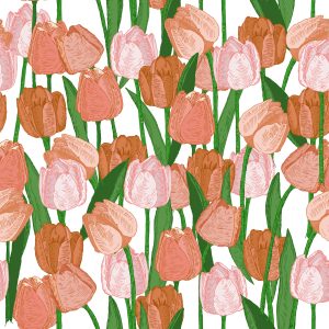 Papier Peint Tulipes De Printemps Dans Un Style Vintage – Image 1