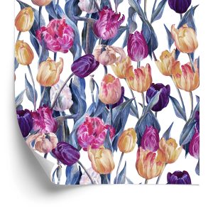 Papier Peint Tulipes Peintes Colorées – Image 2