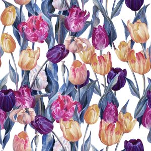 Papier Peint Tulipes Peintes Colorées – Image 1