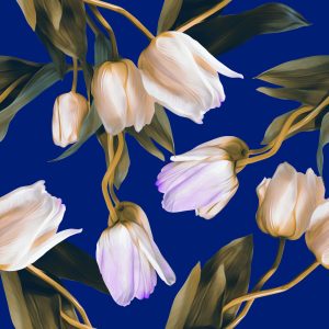 Papier Peint Tulipes Printanières Peintes – Image 1