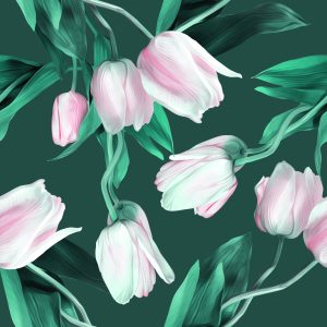 Papier Peint Bouquet De Tulipes Peintes – Image 1